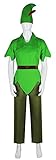 Erwachsene Peter Pan Kostüm Elf Cosplay Outfit mit Hut Halloween Party Cosplay Anzug für Männer Frauen (Medium, Männlich)