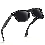 wearPro Polarisierte-Eckig-Sonnenbrille-für-Herren-Damen UV400-Schutz Polarisiert Sonnenbrillen Retro Vintage Stil Fahrradbrille Rechteckig Sunglasses für Fahren Sport(Schwarz)