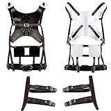 Shingeki no Kyojin Cosplay Harness Gürtel:Aot Hookshot Kostüm Scout Recon Corps Straps PU Leder Anime Eren Hange Zoe Survey Outfit Anzug Japanische Halloween Braun Weiß