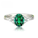 Toruiwa 1X Damen Ring Band Ringe mit grüner Stein dekor einstellbar Öffen Rings Fingerring für Party Hochzeit Geburtstagsgeschenk