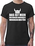 T-Shirt Herren - Karneval & Fasching - Das ist Mein Wikinger Kostüm - Viking Vikinger Wingerkostüm Valhalla Nordmann - L - Schwarz - Shirt Fasching Herren - L190