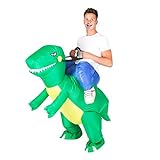 Original Cup Kostüm Aufblasbare Dinosaurier Raptor Premium Quality - Kostüm für Erwachsene Größe Polyester beständig - Mit Inflation System