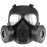 Taktische Maske, Vollgesicht Airsoft-Schutzmaske mit doppelten Fächern für CS Painball Cosplay Kostüm Halloween