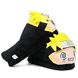 Bonamana Naruto Hausschuhe 3D PlüSch Naruto Merch Hausschlappen Anime Uzumaki Naruto Schuhe Breite FüßE Bequeme Schuhe Rutschfeste Hausschuhe Herren