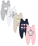 TupTam Baby Unisex Strampler mit Aufdruck Spruch 5er Pack, Farbe: Mädchen 3, Größe: 68