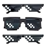 Pixel Sonnenbrille, Comius Sharp [3 Pack] Mosaik-Gläser, Thug Life Brille, Deal mit ihm Brille, Pixelbrille, Neuheit Sonnenbrille, Gusspower Thug life Brille, Mosaik Sonnenbrille für Frauen und Männer