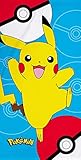 BERONAGE Pokemon Badetuch Go Pikatchu 75 x 150 cm 100% Baumwolle Velours-Qualität Strandlaken Strandtuch Handtuch Badelaken Saunatuch Pokémon Snap Pokeball Ash Legends Arceus Pass. zur Bettwäsche