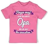 Baby T-Shirt Mädchen Jungen - Sprüche Baby - Ich Habe einen verrückten Opa lila - 6/12 Monate - Pink - t-Shirts lustige Shirt t Shirts Babybekleidung Tshirt Junge babyshirts Kurzarm t- BZ02