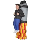 Morph Aufblasbares Raketen Kostüm für Erwachsene, Jetpack Verkleidung, lustiges Faschingskostüm Damen Herren - Einheitsgröße