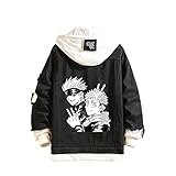 Famesale Unisex Jujutsu Kaisen Hoodie Jacke Cosplay Yuji Itadori Gojo Satoru Jeansjacke Anime Megumi Fushiguro Casual Sweatshirt Kostüm