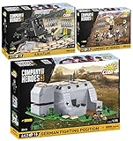 BRICKCOMPLETE COBI 3er Set: 3041 Figurines & Accesories, 3043 German Fighting Position & 3047 8,8 cm Flak