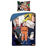 Halantex Naruto Uzumaki - Bed Linen Set Duvet Cover 140 x 200 cm and Pillowcase 65 x 65 cm, 100% Cotton