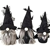 Hearthxy 3 Stück Halloween Zwerg Plüsch Puppe GNOME Figur Wichtel gesichtslose Puppe Spielzeug Weihnachtsfigur Handmade Swedish Dwarf Halloween Weihnachts Deko Urlaub Dekoration Geschenke