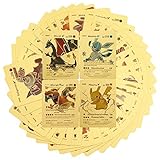 55Stück Deutsch Version Gold Vmax Poke Karten - Vmax V GX Rare Poke Cards Box Collection - Sammelkarten für Kinder