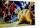 Magic Canvas Art - Bilder Pokemon Pikachu Anime Leinwandbild 1- teilig Hochwertiger Kunstdruck modern Wandbilder Wanddekoration Design Wand Bild – A3777, Größe: 40 x 30 cm
