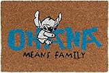 Grupo Erik Kokosmatte Fußmatte Disney Stitch Ohana - Schmutzfangmatte 40x60 cm - Fussmatte Lustig - Türmatte Innen Disney Geschenke