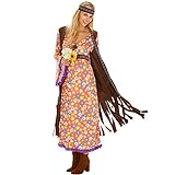 Frauenkostüm Mrs. Peacemaker | Langes schönes Kleid im Blumenmuster inklusive Weste und Haarband (M | Nr. 300933)