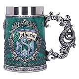 Nemesis Now House Collectable Tankard Harry Potter Slytherin Hogwarts-Haus Sammelkrug, Harz, Grün Silber, 1.25 picometer