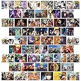 HARUIZ 50 pcs Aesthetic Collage Kit Naruto Poster | Aesthetic room decor Wall Art Prints Colourful Picture for Dorm Wall Decoration